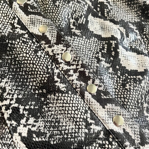 NWT Urban Outfitters Snake Skin Print Mini Skirt With Buttoned Front Small - Picture 3 of 6